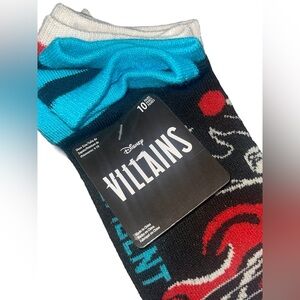 NEW Disney Villains no show Socks 10 Pairs Cruella Deville Malificent  Apples
